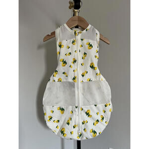 Happiest Baby Sleepea 5-Second Swaddle, Size Small, Lemon Print, Organic Cotton